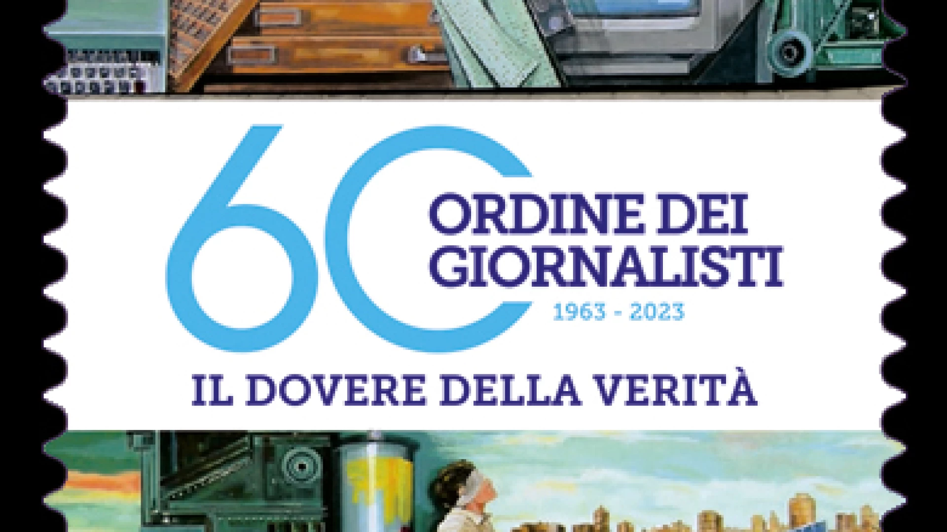 60° Anniversario istituzione Ordined ei Giornalisti nazionale, Poste Italiane emette francobollo speciale.